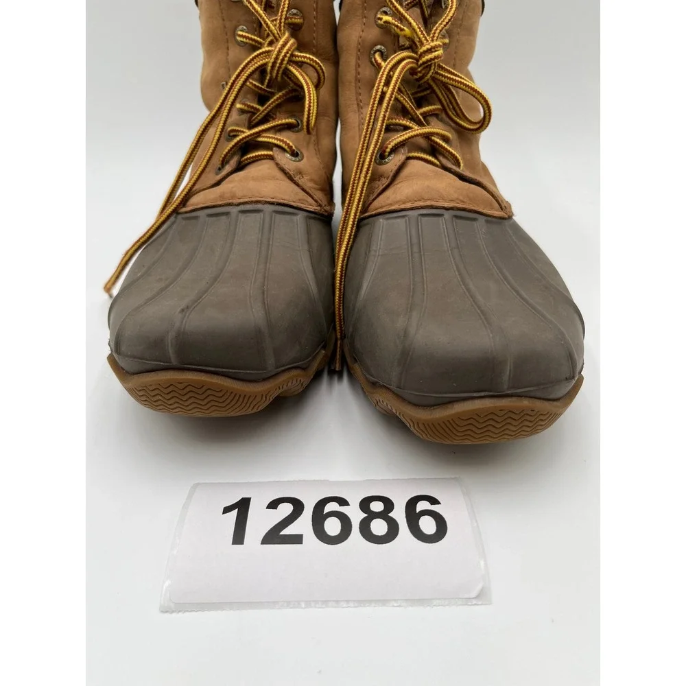 Sperry Avenue STS12126 Duck Boots Mens 10.5M Brown Leather Waterproof Lace Up